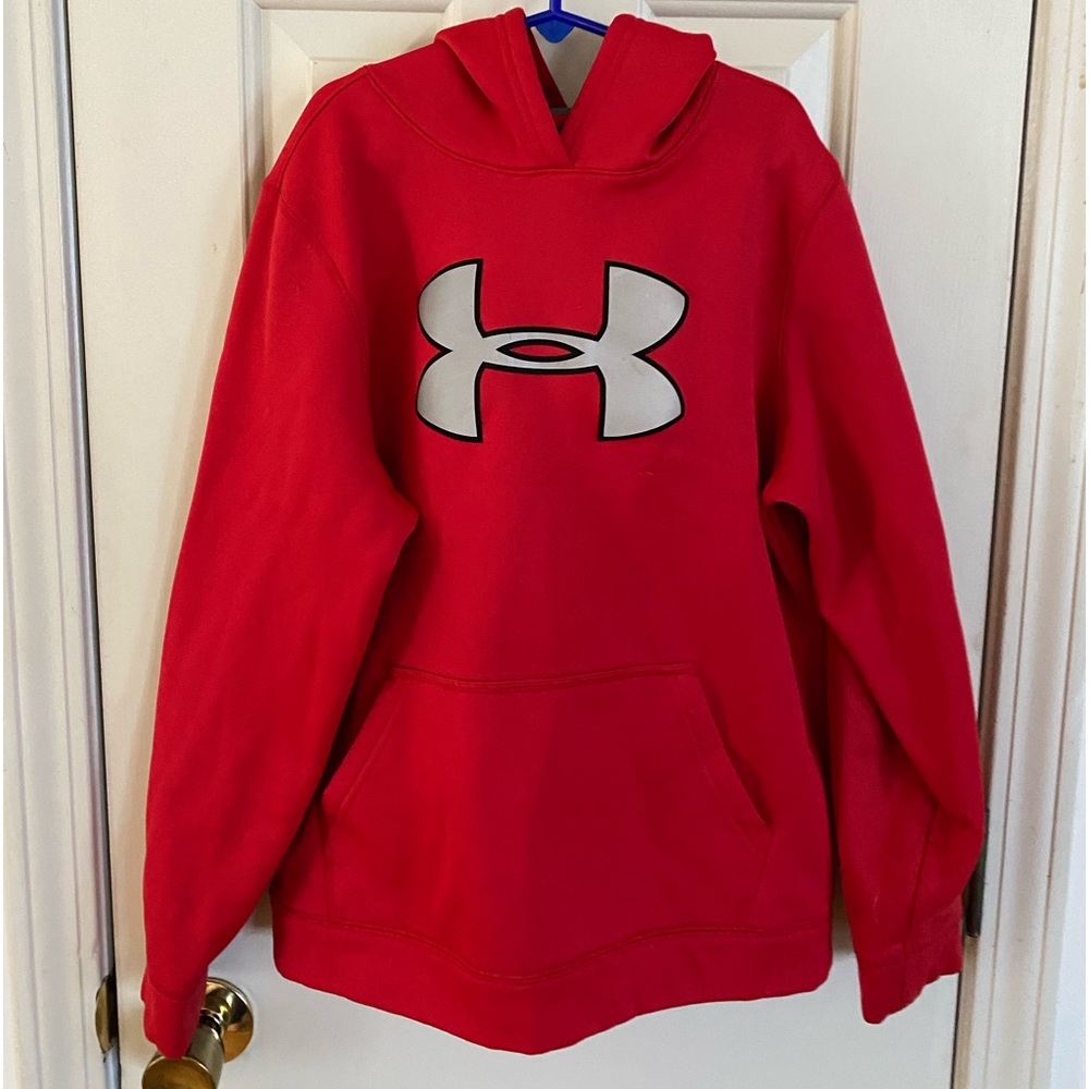 Under Armour red hoodie in youth large.